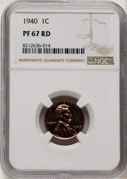 1940 1C RD Proof Lincoln Cent NGC PR67 (777985003)
