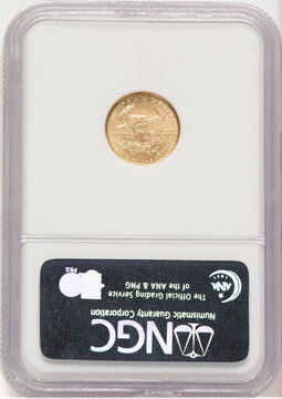 2007-W Burnished Gold Eagle 1/10 oz ER Blue NGC MS70
