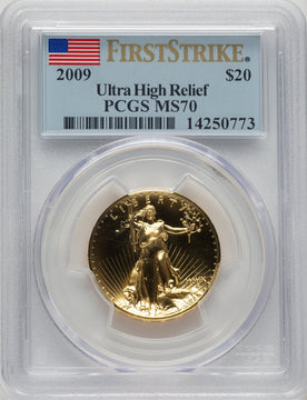 2009 G$20 Ultra High Relief FS Flag PCGS MS70