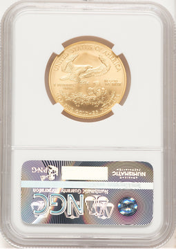 2007-W Burnished Gold Eagle 1/2 oz ER Blue NGC MS70
