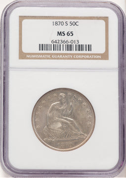 1870-S 50C Seated Half Dollar NGC MS65 (778256005)