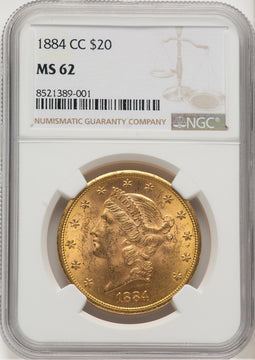 1884-CC $20 Liberty Double Eagle NGC MS62 (778256021)
