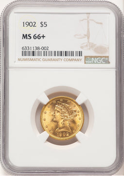 1902 $5 Liberty Half Eagle NGC MS66+