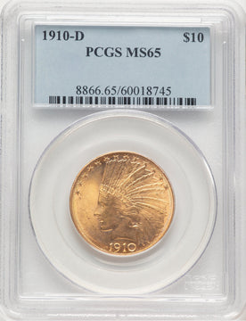 1910-D $10 Indian Eagle PCGS MS65 (778256049)
