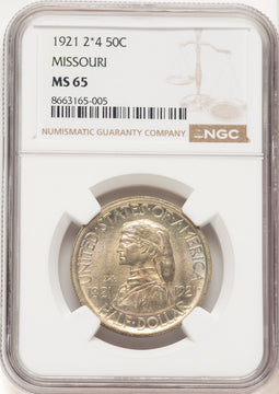 1921 50C Missouri 2x4 Commemorative Silver NGC MS65 (778276017)