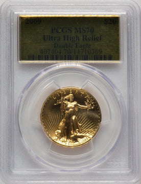2009 G$20 Ultra High Relief Gold Foil PCGS MS70 (778323008)