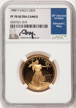 1989-P Proof Gold Eagle 1/2 oz NGC MS70 Ed Moy