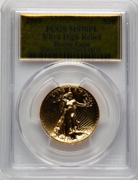 2009 G$20 Ultra High Relief PL Gold Foil PCGS MS70