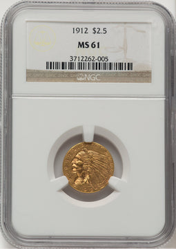 1912 $2.50 Indian Quarter Eagle NGC MS61 (778392021)