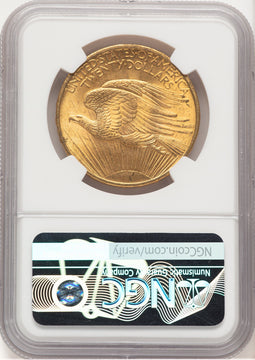 1908 $20 NO MOTTO Saint-Gaudens Double Eagle NGC MS66+ (778487001)