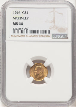 1916 G$1 McKinley Commemorative Gold NGC MS66 (778548001)