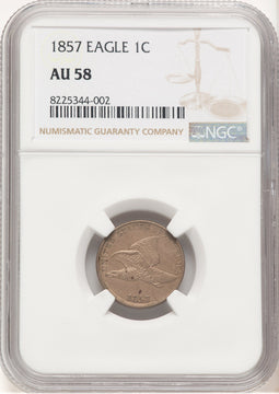 1857 1C Flying Eagle Cent NGC AU58 (778616003)