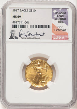 1987 Gold Eagle 1/4 oz Don Everhart NGC MS69