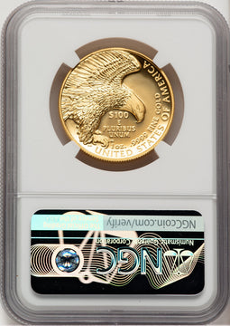 2019-W G$100 American Liberty High Relief Enhanced 2021 West Point Mint Hoard Bunting Flag NGC MS70