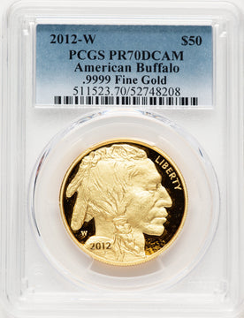 2012-W Proof Gold Buffalo 1 oz Blue Gradient PCGS MS70
