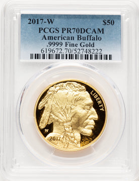 2017-W Proof Gold Buffalo 1 oz Blue Gradient PCGS PR70