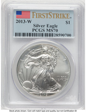 2013-W Burnished Silver Eagle 1 oz FS Flag PCGS MS70 2013-W Burnished Silver Eagle 1 oz FS Flag PCGS MS70