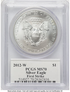 2012-W Burnished Silver Eagle 1 oz FS John PCGS MS70 Mercanti 2012-W Burnished Silver Eagle 1 oz FS John PCGS MS70 Mercanti