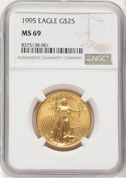 1995 Gold Eagle 1/2 oz Brown Label NGC MS69