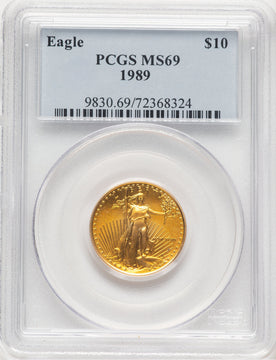 1989 Gold Eagle 1/4 oz Blue Label PCGS MS69
