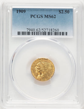 1909 $2.50 Indian Quarter Eagle PCGS MS62 (778883003)