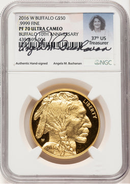 2016-W Proof Gold Buffalo 1 oz Angela Buchanan NGC PF70