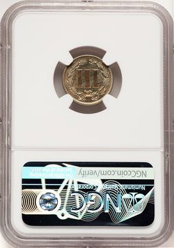 1887/6 3CN Proof Three Cent Nickel NGC PR66+