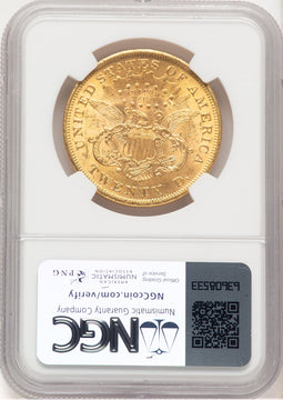 1873 $20 OPEN 3 CAC Liberty Double Eagle NGC MS62+ (778964003)
