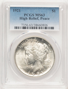 1921 Peace Dollar PCGS MS63 (778971009)