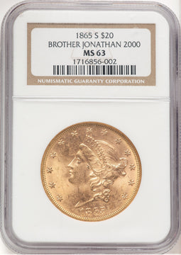 1865-S $20 Liberty Double Eagle NGC MS63 (778971049)