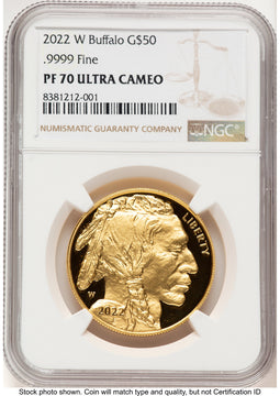 2022-W Proof Gold Buffalo 1 oz Brown Label NGC PF70