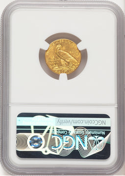 1908 $2.50 Brown Label Indian Quarter Eagle NGC MS63