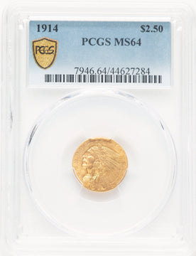 1914 $2.50 Blue Gradient Indian Quarter Eagle PCGS MS64