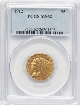 1912 $5 Indian Half Eagle PCGS MS62 (779143035)