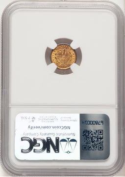 1853-O G$1 Brown Label Gold Dollar NGC AU58