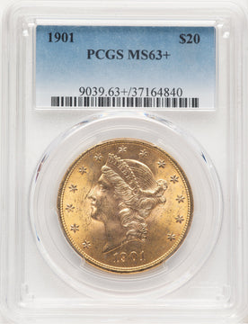 1901 $20 Liberty Double Eagle PCGS MS63+ (779327004)