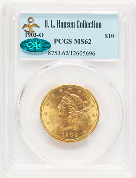 1903-O $10 CAC Liberty Eagle PCGS MS62