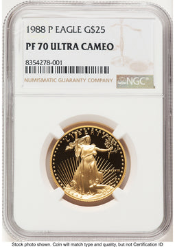 1988-P Proof Gold Eagle 1/2 oz Brown Label NGC PF70 (779473014)