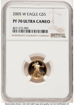 2005-W Proof Gold Eagle 1/10 oz Brown Label NGC PF70