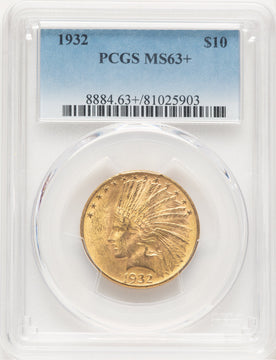 1932 $10 Indian Eagle PCGS MS63+