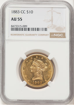 1883-CC $10 Liberty Eagle NGC AU55