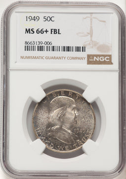 1949 50C FL Franklin Half Dollar NGC MS66+ (779664002)