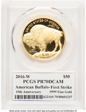 2016-W Proof Gold Buffalo 1 oz FS PCGS PR70 Ed Moy