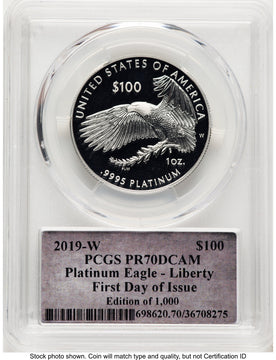 2019-W Proof Platinum Eagle 1 oz FDI Thomas Cleveland Bell PCGS PR70