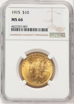 1915 $10 Indian Eagle NGC MS66 (780003012)