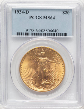 1924-D $20 Saint-Gaudens Double Eagle PCGS MS64 (780003021)