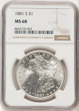 1881-S Morgan Dollar NGC MS68 (780178004)
