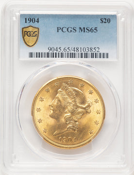 1904 $20 Liberty Liberty Double Eagle PCGS MS65 (780317015)