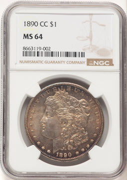 1890-CC Morgan Dollar NGC MS64 (780365054)