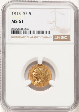 1913 $2.50 Indian Quarter Eagle NGC MS61 (780368048)